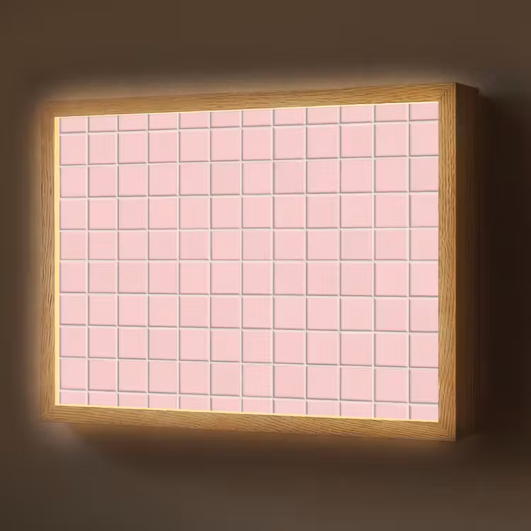 Lightbox - Wandlamp - Patroon - Tegel - Pastelroze — 1