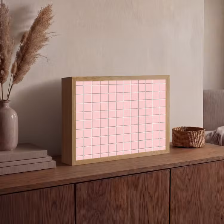 Lightbox - Wandlamp - Patroon - Tegel - Pastelroze — 4