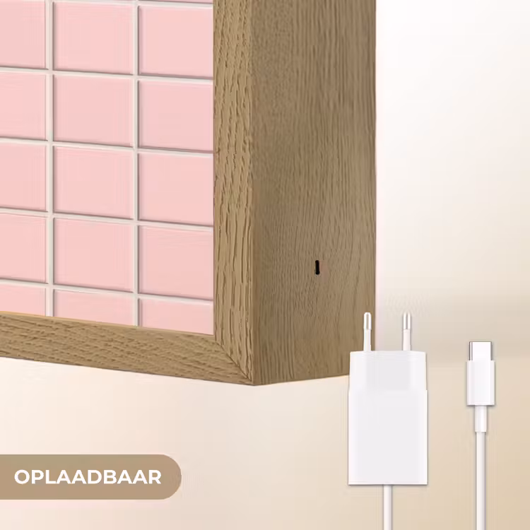 Lightbox - Wandlamp - Patroon - Tegel - Pastelroze — 7
