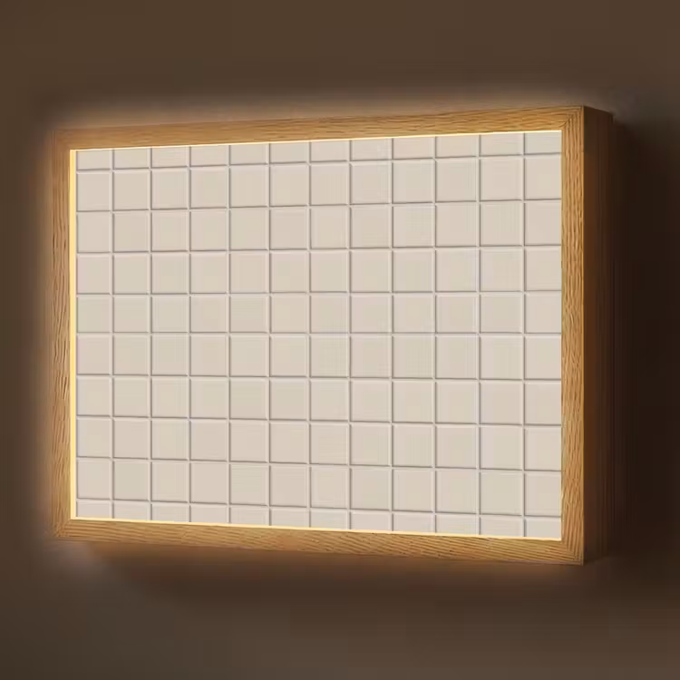 Lightbox - Wandlamp - Patroon - Tegels - Taupe — 1