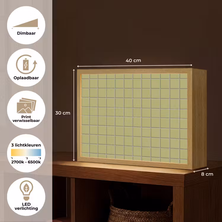 Lightbox - Wandlamp - Tegel - Patroon - Olijfgroen — 10