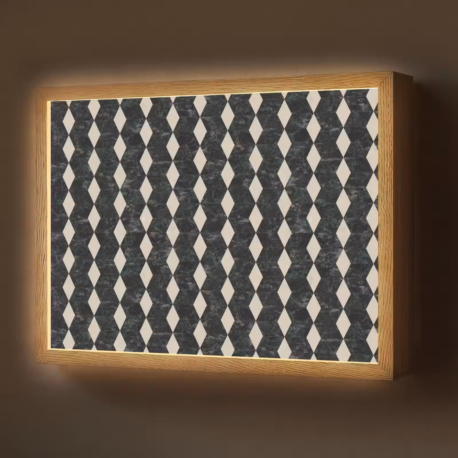 Lightbox - Wandlamp - Geometrisch - Patroon - Marmer - Groen — 1