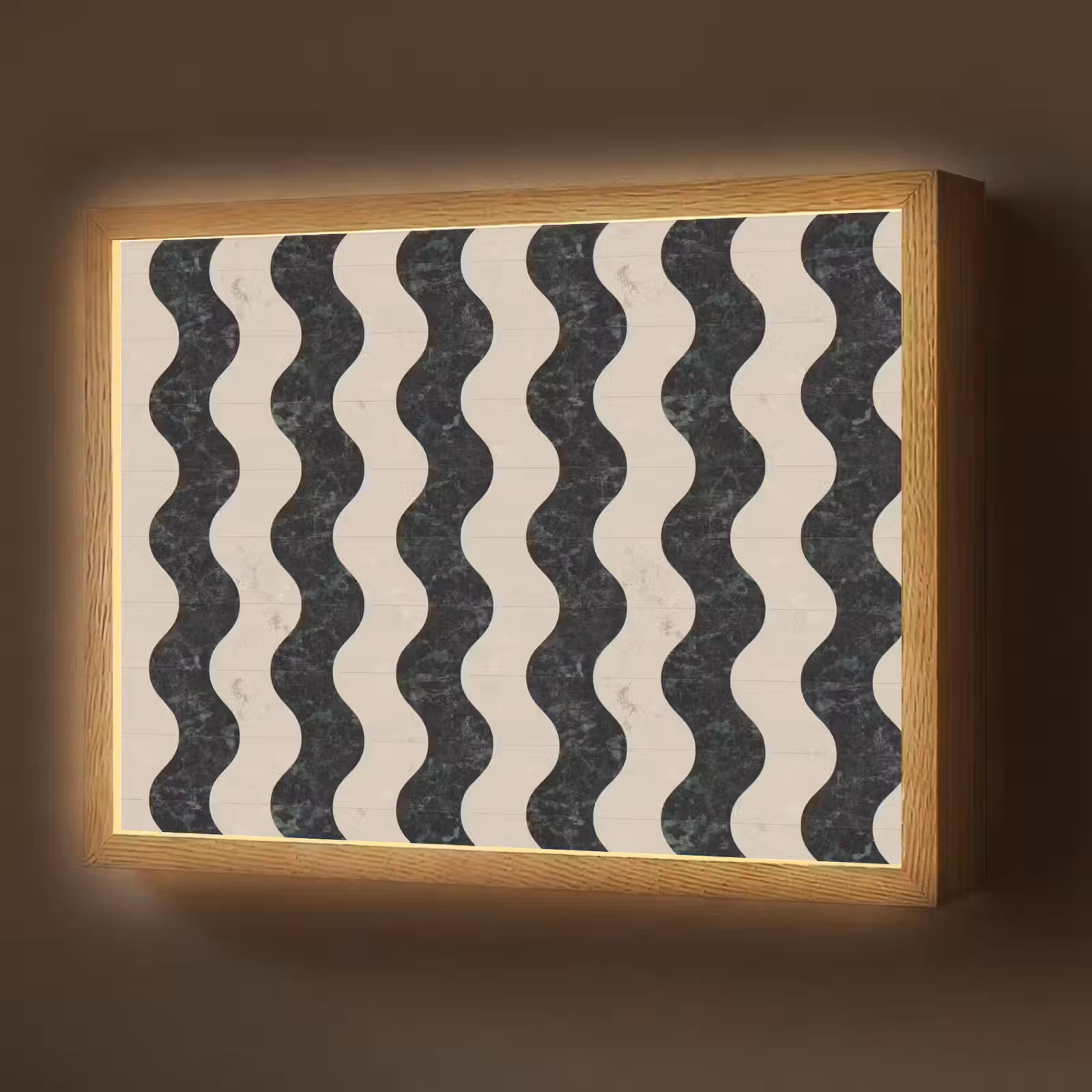 Lightbox - Wandlamp - Patroon - Marmer - Groen - Cremé — 1