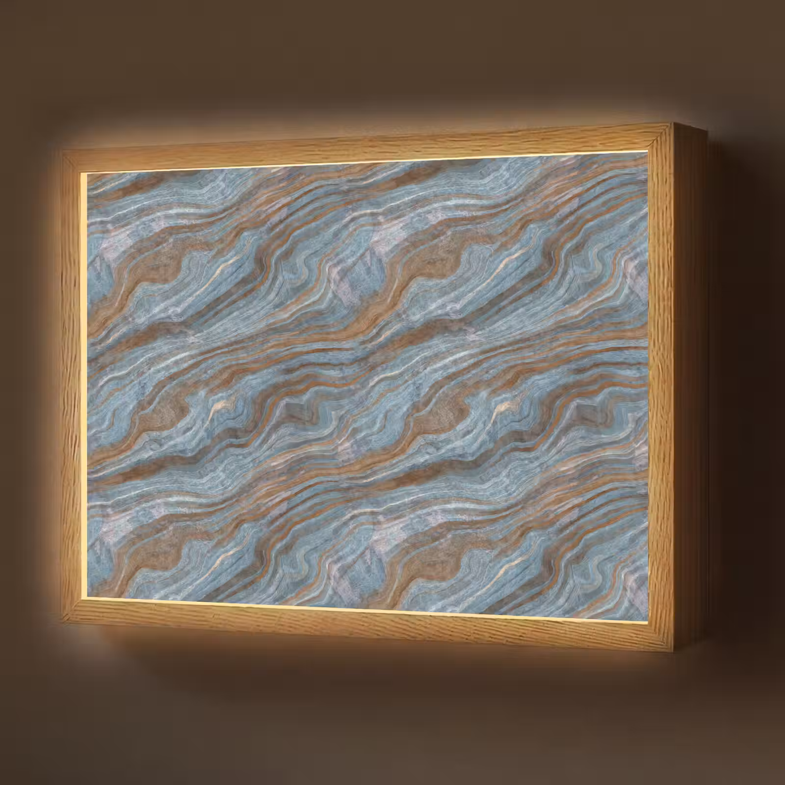 Lightbox - Wandlamp - Patroon - Steen - Blauw — 1