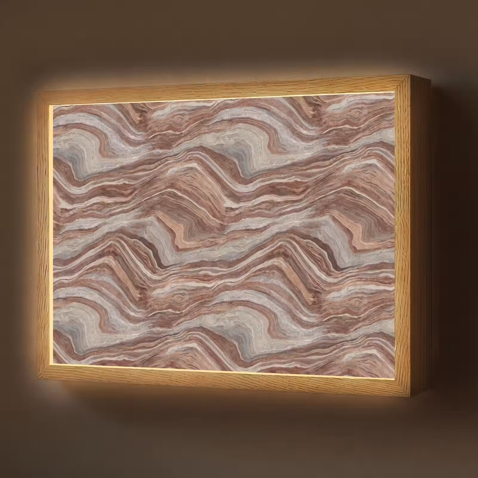 Lightbox - Wandlamp - Patroon - Zandsteen - Travertijn — 1