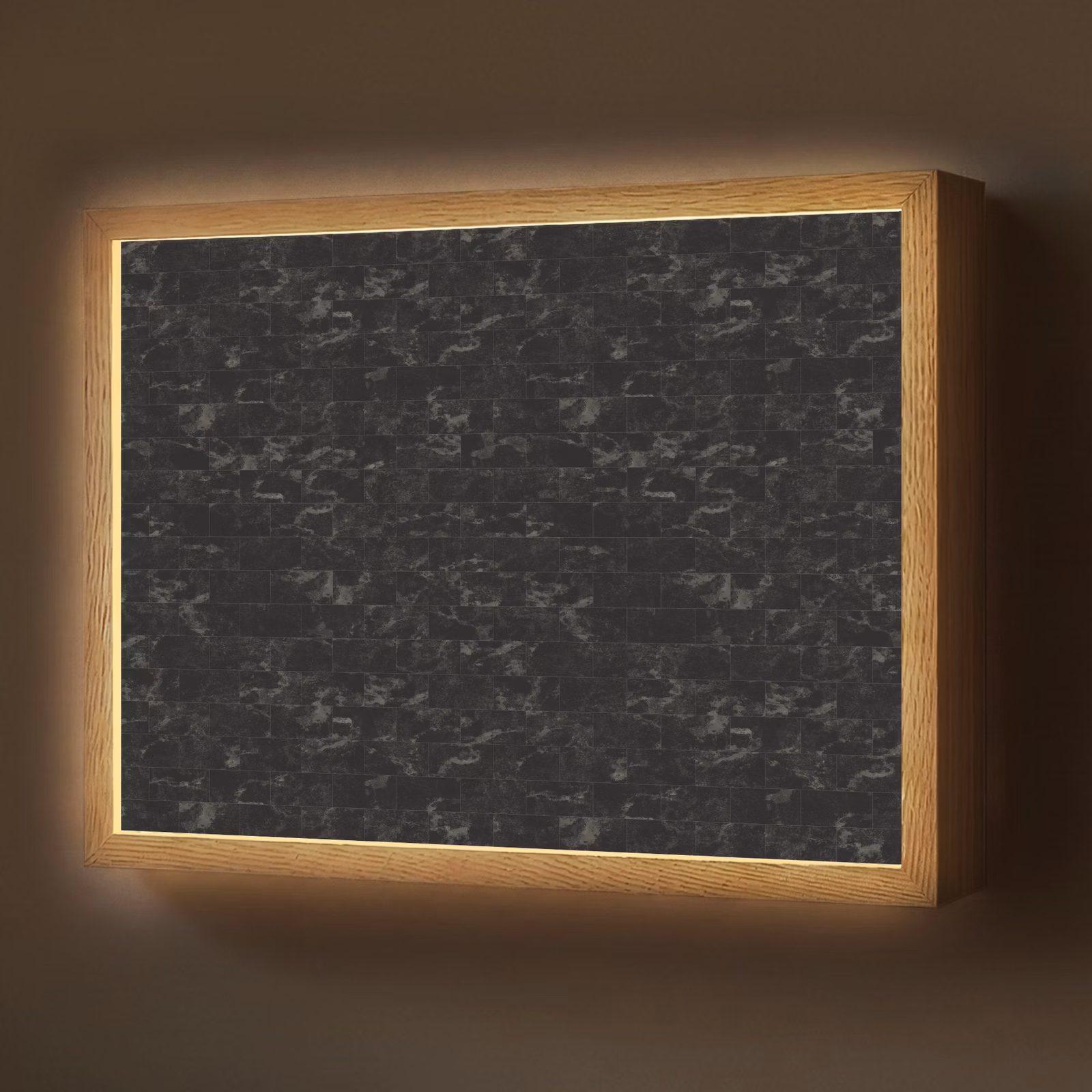 Lightbox - Wandlamp - Tegels - Patroon - Marmer - Zwart — 1