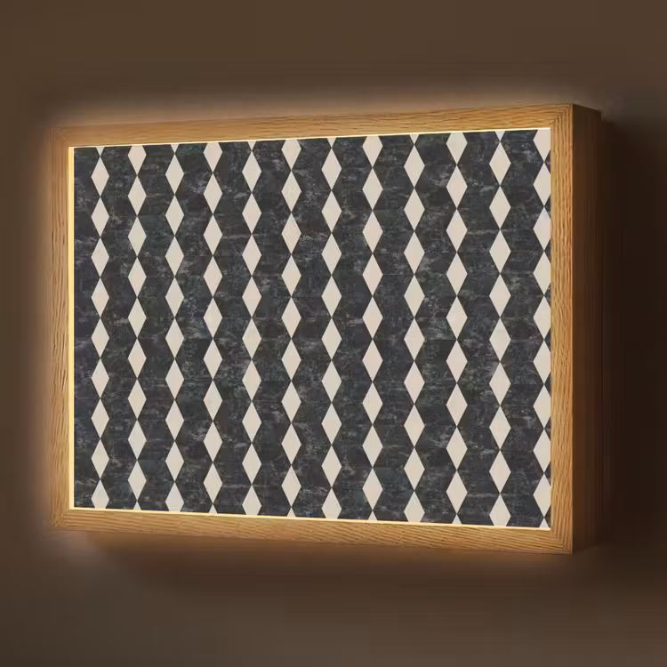 Lightbox - Wandlamp - Geometrisch - Patroon - Marmer - Groen — 1