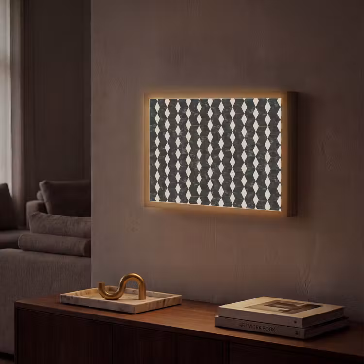 Lightbox - Wandlamp - Geometrisch - Patroon - Marmer - Groen — 2