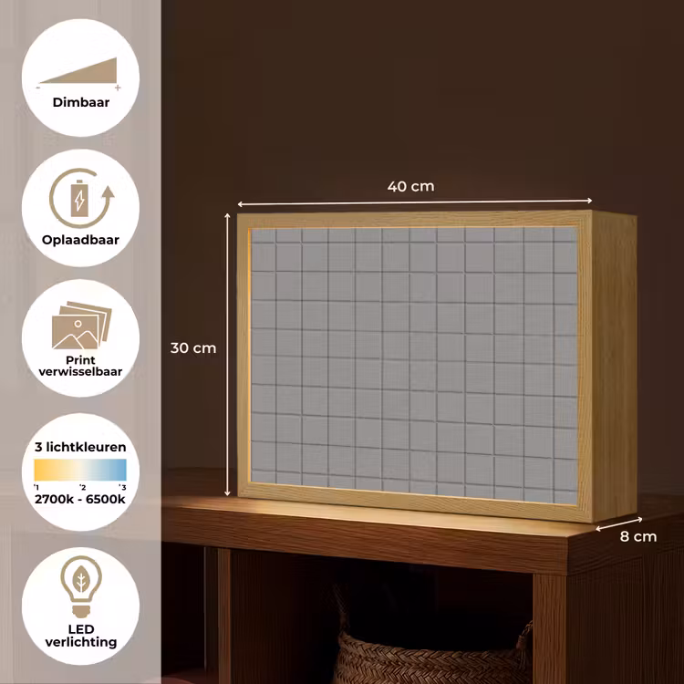Lightbox - Wandlamp - Modern - Patroon - Grijs — 10