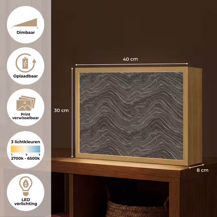 Lightbox - Wandlamp - Patroon - Contrast - Antraciet — 10