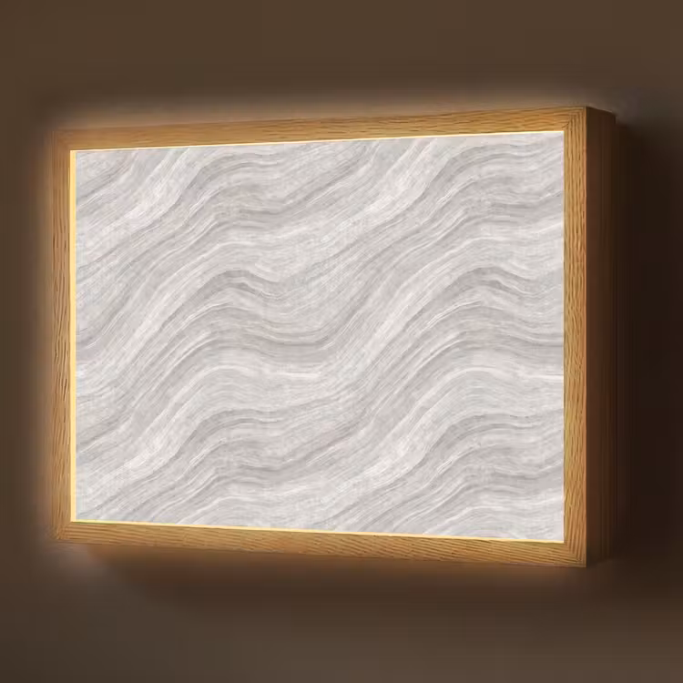 Lightbox - Wandlamp - Patroon - Helder - Wit - Grijs — 1