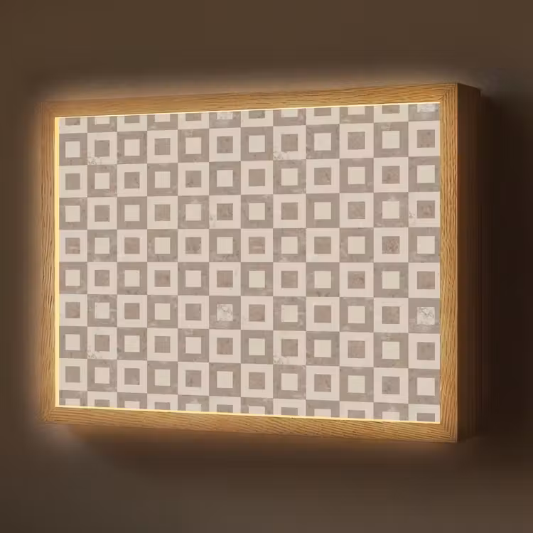 Lightbox - Wandlamp - Patroon - Marmer - Beige — 1