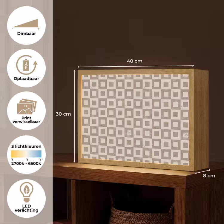 Lightbox - Wandlamp - Patroon - Marmer - Beige — 10