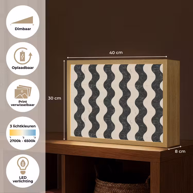 Lightbox - Wandlamp - Patroon - Marmer - Groen - Cremé — 10