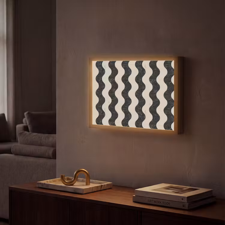 Lightbox - Wandlamp - Patroon - Marmer - Groen - Cremé — 2