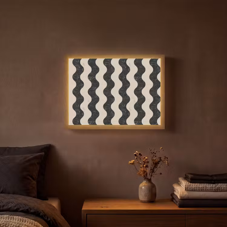 Lightbox - Wandlamp - Patroon - Marmer - Groen - Cremé — 3
