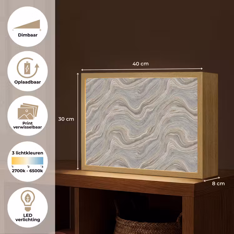 Lightbox - Wandlamp - Patroon - Sereen - Paars - Groen — 10