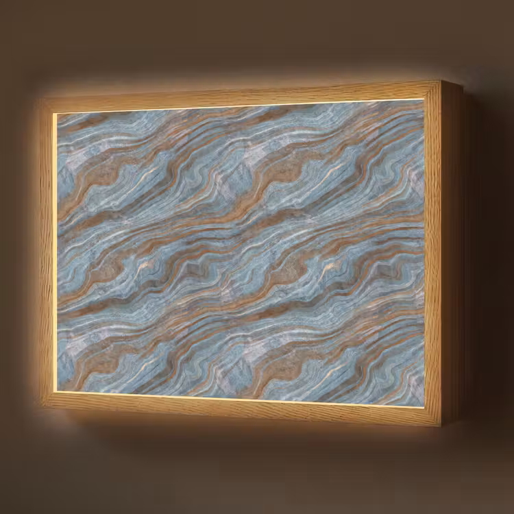 Lightbox - Wandlamp - Patroon - Steen - Blauw — 1