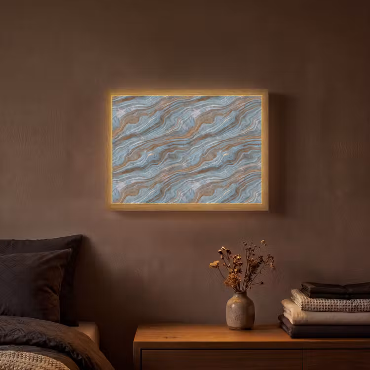 Lightbox - Wandlamp - Patroon - Steen - Blauw — 3