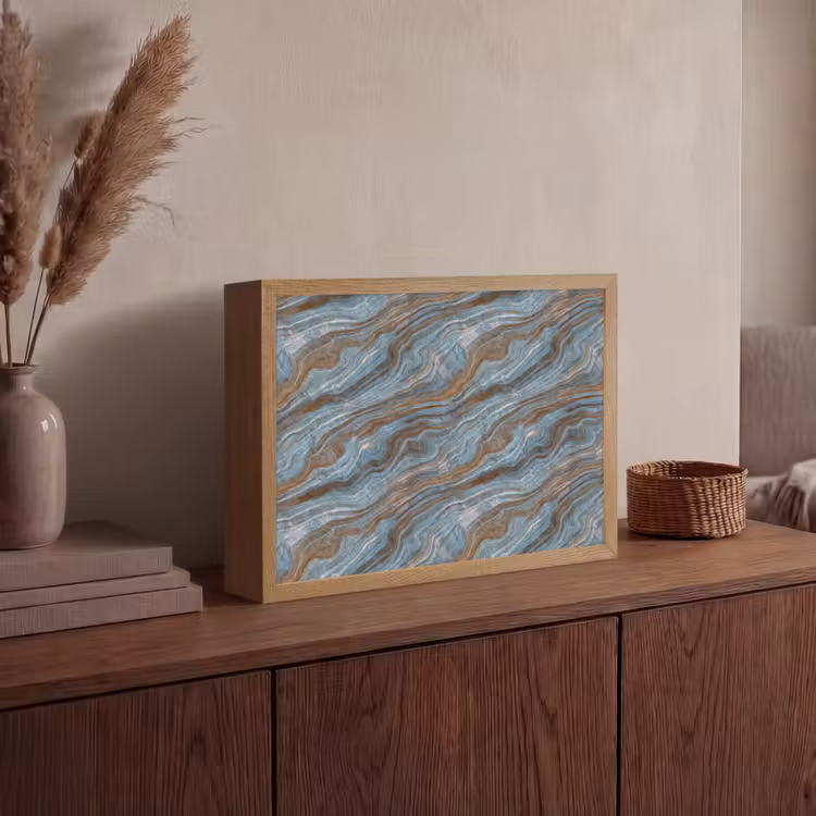 Lightbox - Wandlamp - Patroon - Steen - Blauw — 4