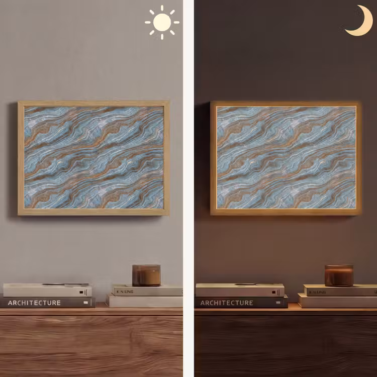 Lightbox - Wandlamp - Patroon - Steen - Blauw — 6