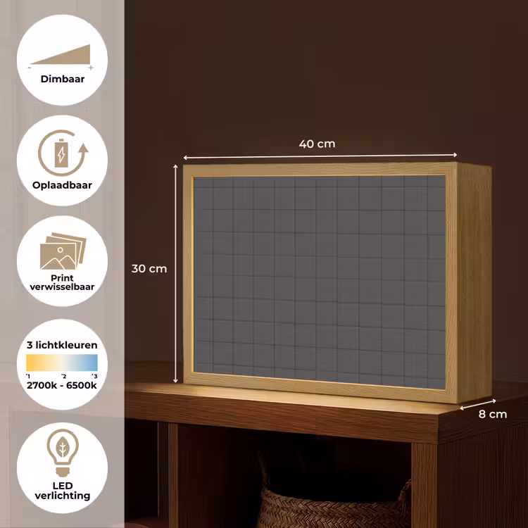 Lightbox - Wandlamp - Patroon - Tegel - Antraciet — 10