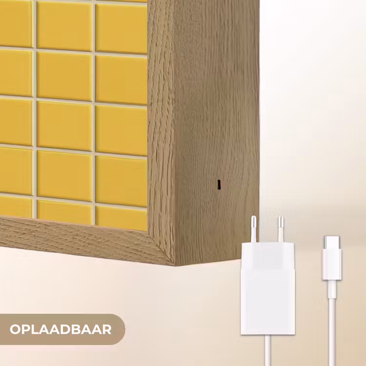 Lightbox - Wandlamp - Patroon - Tegel - Okergeel — 7