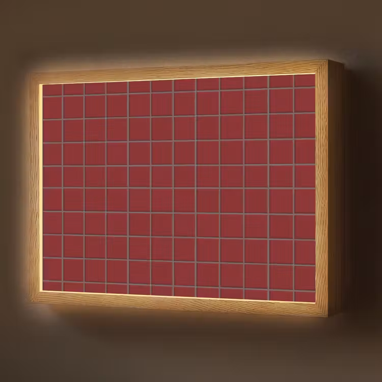Lightbox - Wandlamp - Patroon - Tegels - Burgundy — 1