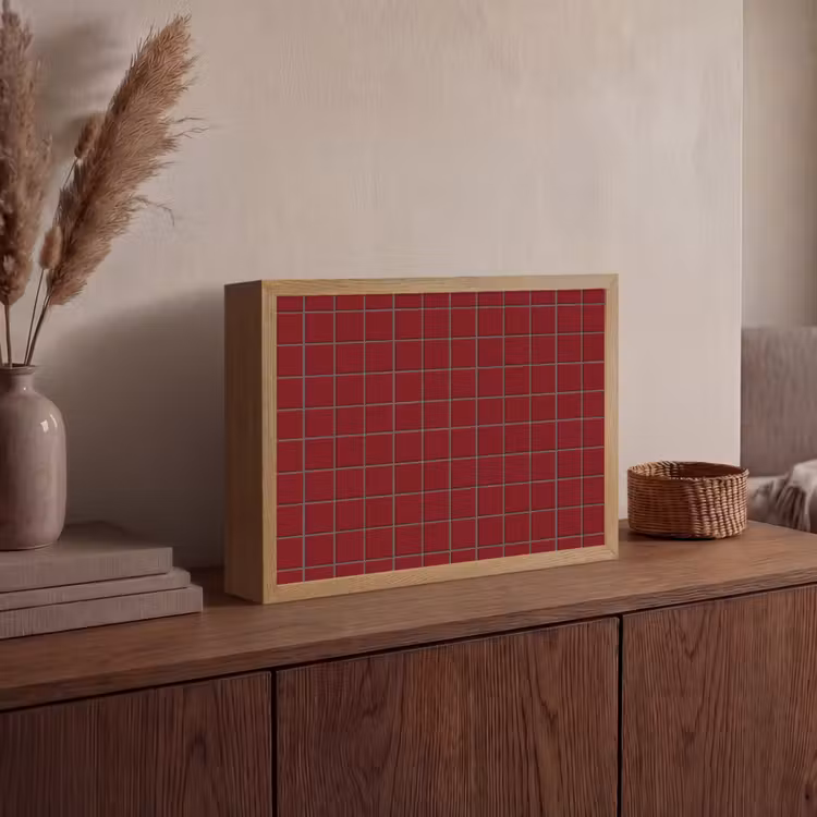 Lightbox - Wandlamp - Patroon - Tegels - Burgundy — 4
