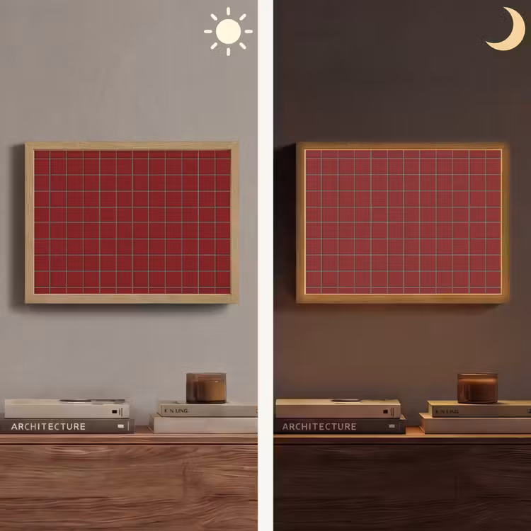 Lightbox - Wandlamp - Patroon - Tegels - Burgundy — 6
