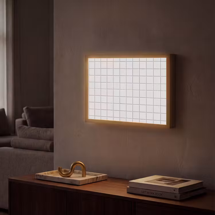 Lightbox - Wandlamp - Patroon - Tegels - Grijs - Wit — 2