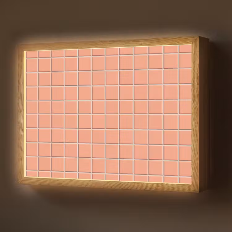 Lightbox - Wandlamp - Patroon - Tegels - Perzik — 1
