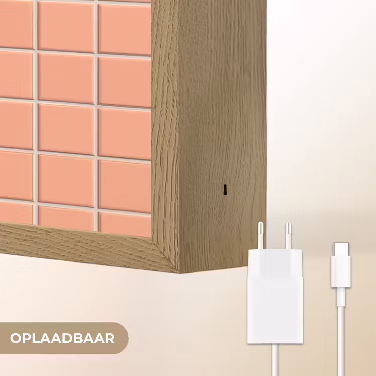 Lightbox - Wandlamp - Patroon - Tegels - Perzik — 7