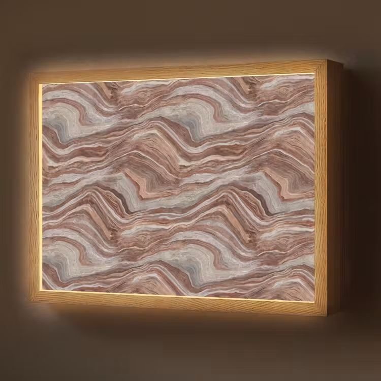 Lightbox - Wandlamp - Patroon - Zandsteen - Travertijn — 1