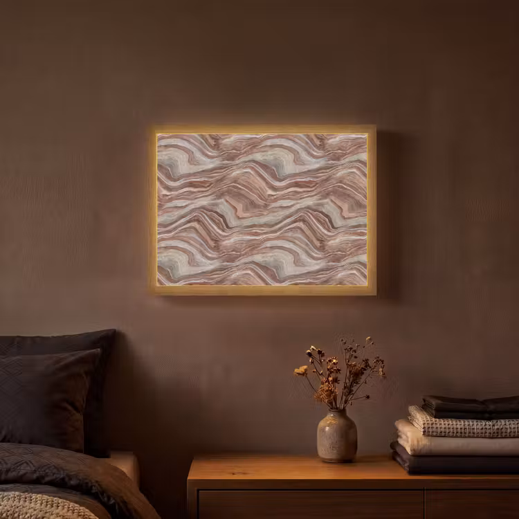 Lightbox - Wandlamp - Patroon - Zandsteen - Travertijn — 3
