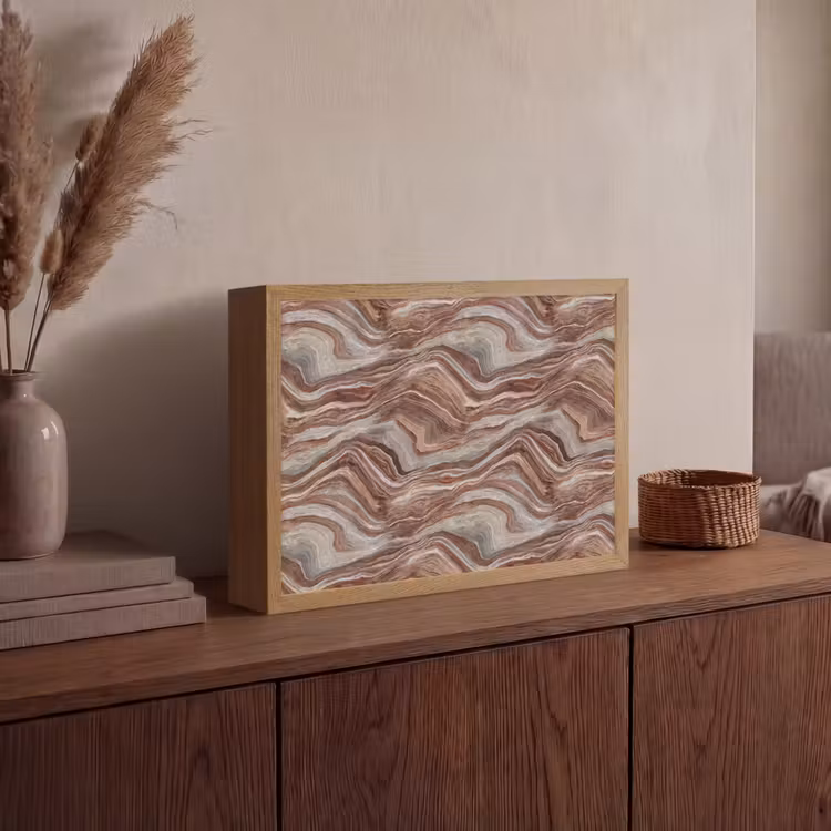 Lightbox - Wandlamp - Patroon - Zandsteen - Travertijn — 4