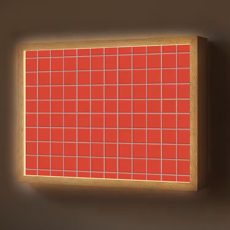 Lightbox - Wandlamp - Tegel - Patroon - Kersen - Rood — 1
