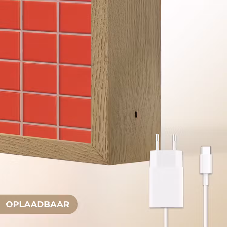 Lightbox - Wandlamp - Tegel - Patroon - Kersen - Rood — 7
