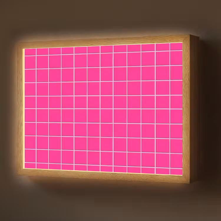 Lightbox - Wandlamp - Tegels - Vierkant - Fuchsia — 1