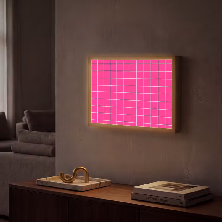 Lightbox - Wandlamp - Tegels - Vierkant - Fuchsia — 2