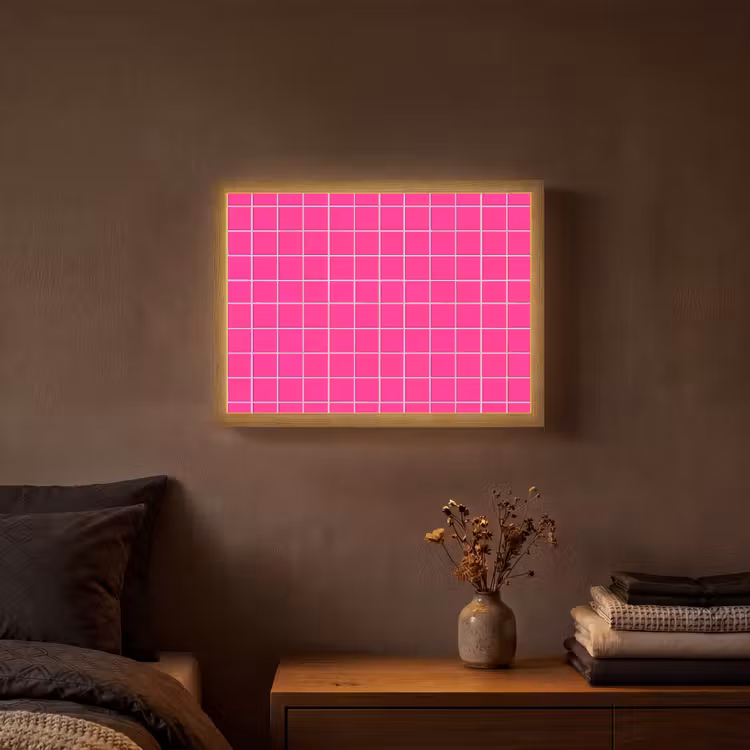 Lightbox - Wandlamp - Tegels - Vierkant - Fuchsia — 3