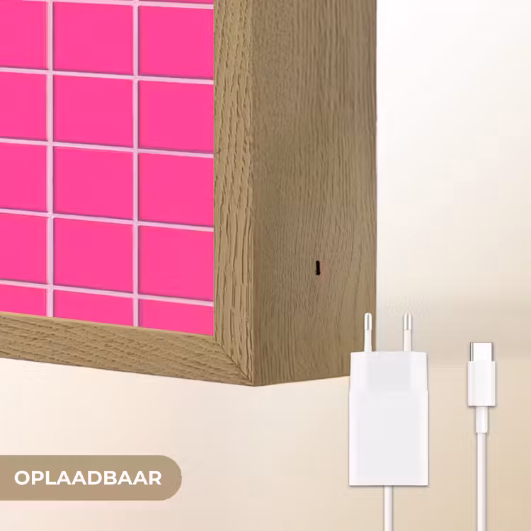 Lightbox - Wandlamp - Tegels - Vierkant - Fuchsia — 7