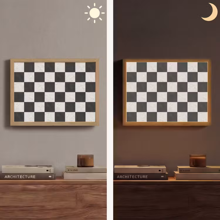 Lightbox - Wandlamp - Dambord - Marmer - Zwart - Wit — 6