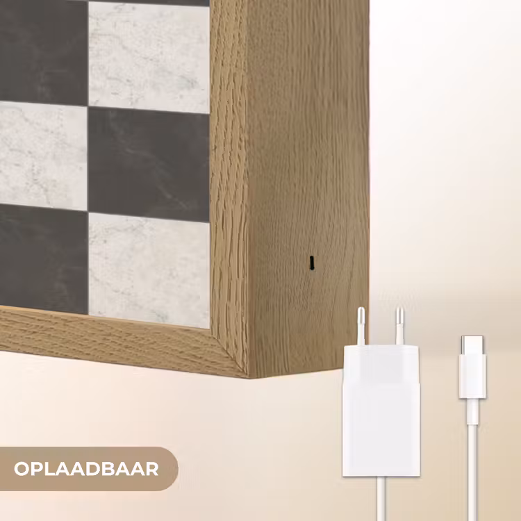 Lightbox - Wandlamp - Dambord - Marmer - Zwart - Wit — 7