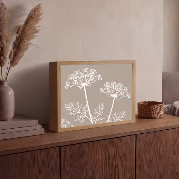 Lightbox - Wandlamp - Grafisch - Fluitenkruid - Taupe — 4