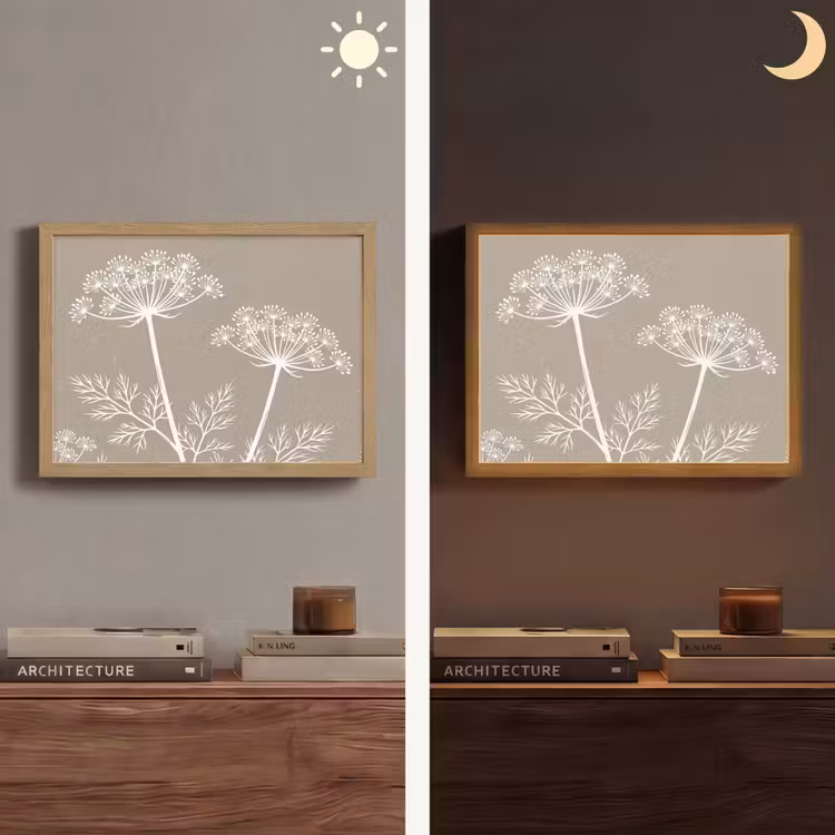 Lightbox - Wandlamp - Grafisch - Fluitenkruid - Taupe — 6