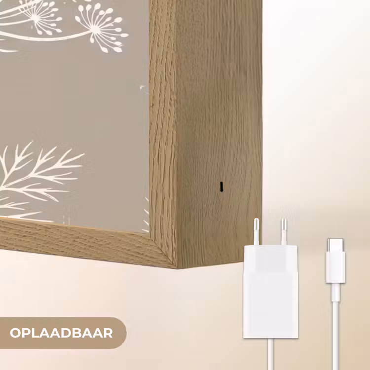 Lightbox - Wandlamp - Grafisch - Fluitenkruid - Taupe — 7