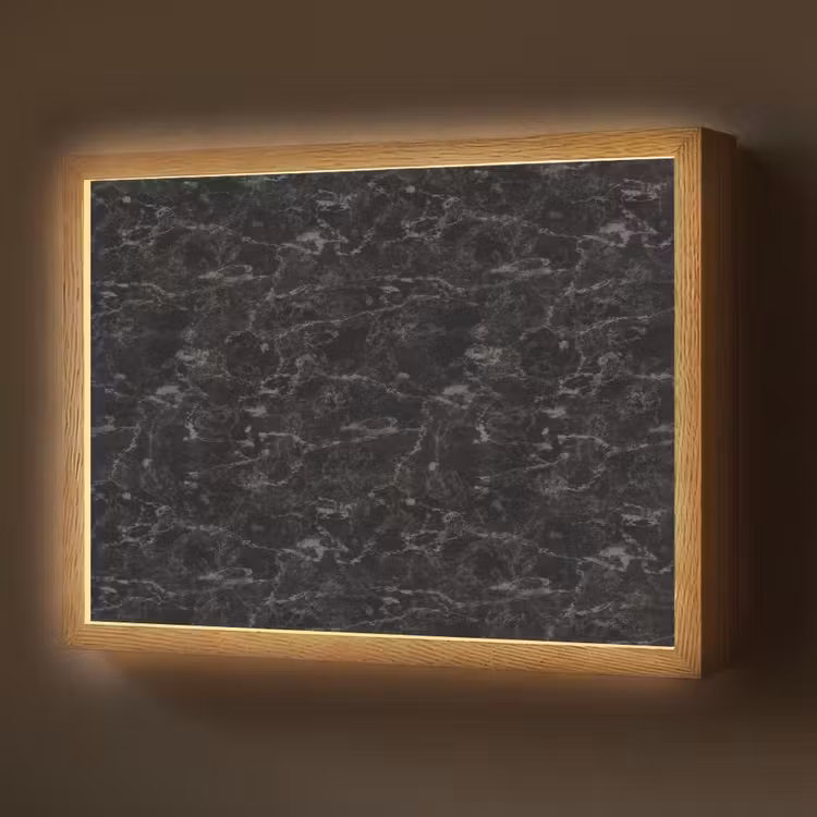 Lightbox - Wandlamp - Marmer - Aders - Zwart — 1