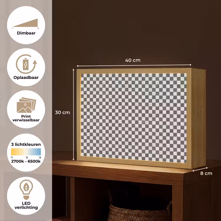 Lightbox - Wandlamp - Marmer - Patroon - Grijs — 10