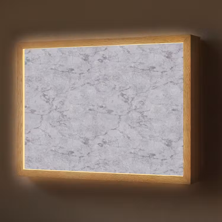 Lightbox - Wandlamp - Marmerplaat - Patroon - Grijs — 1